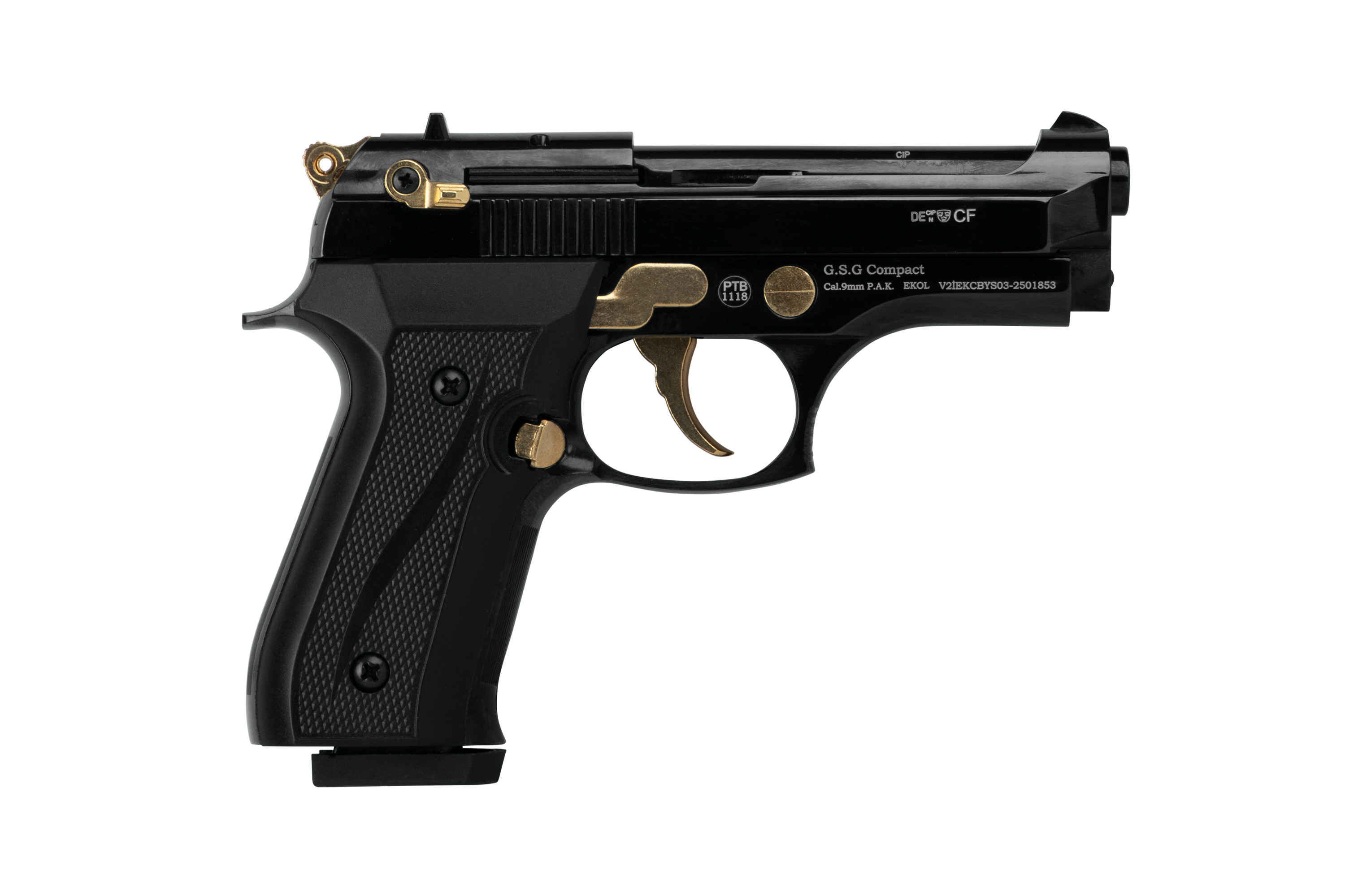 Ekol Compact Schwarz-Gold 9mm P.A.K. - Gas-Signal