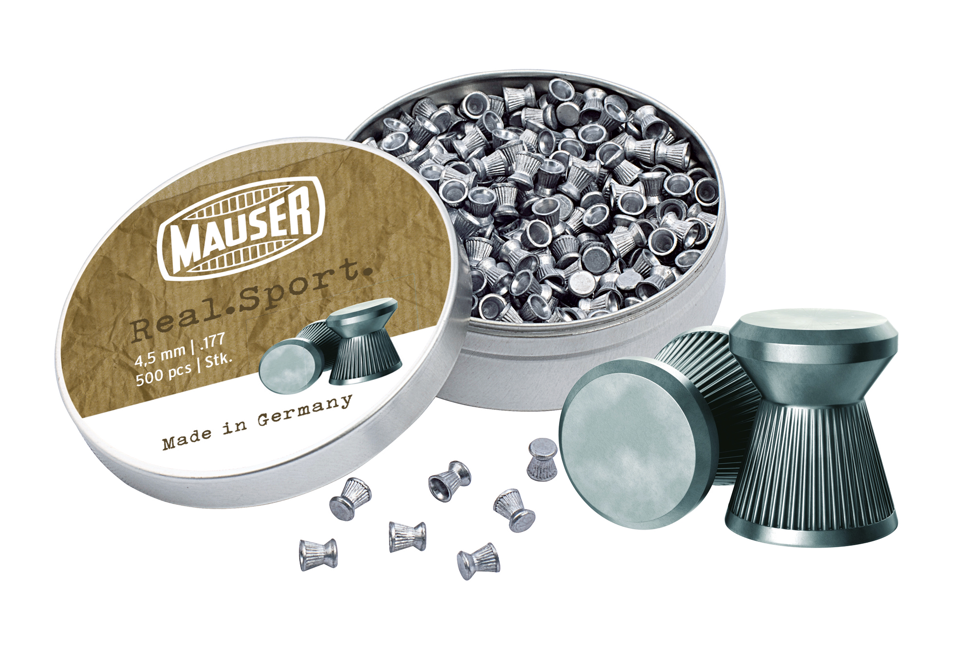 Mauser Flachkopf Diabolos geriffelt 4,5mm 500 Stück