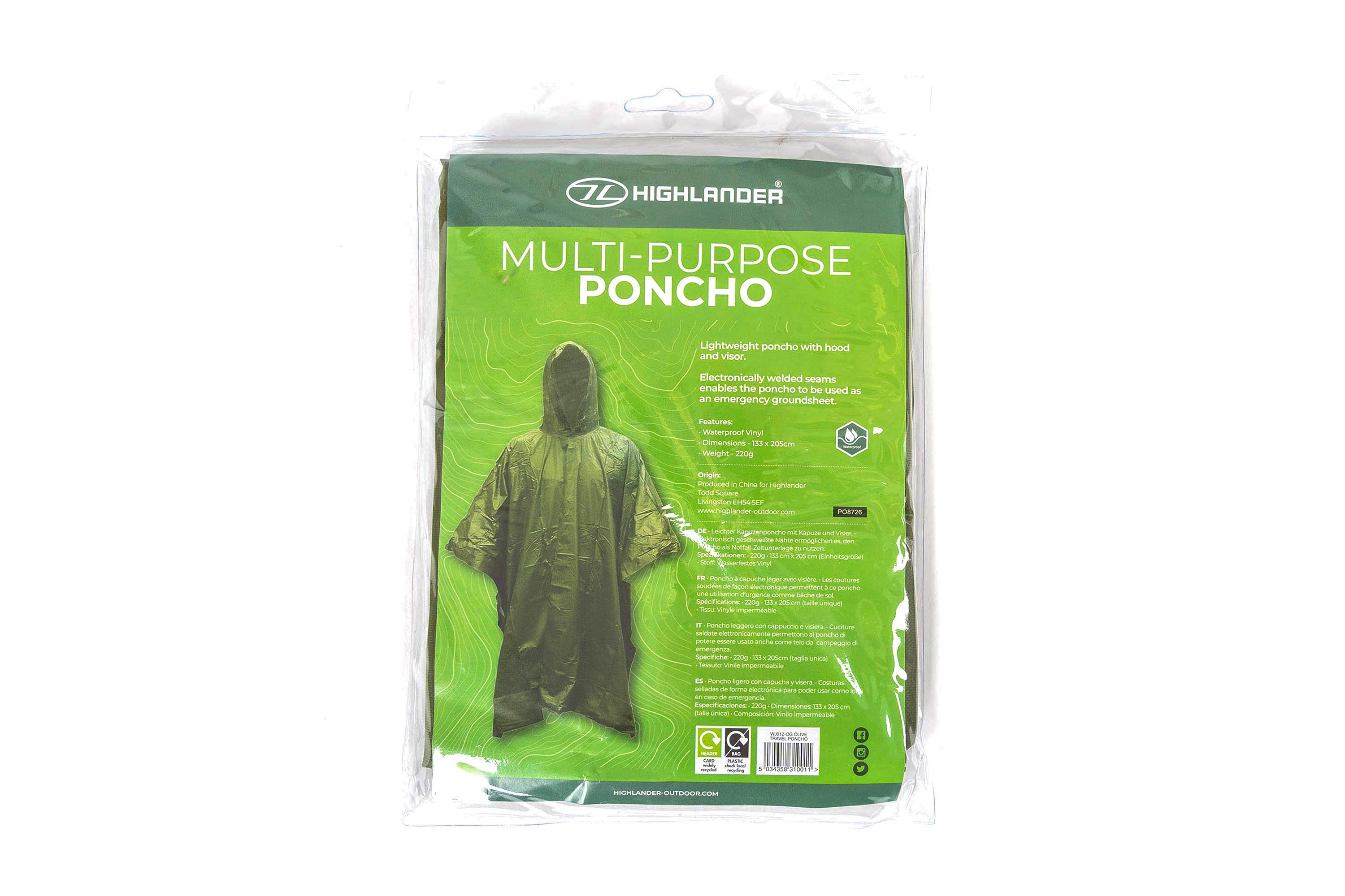 Highlander Forces Regenponcho Oliv