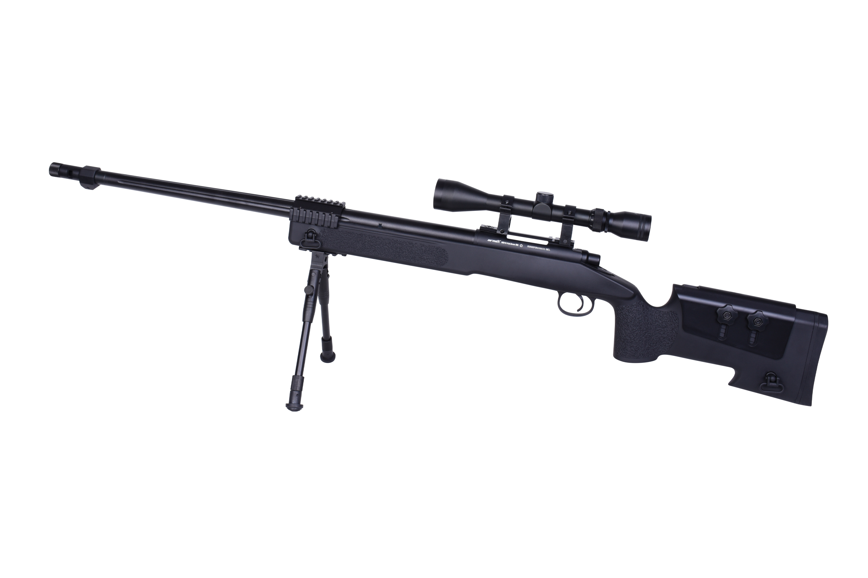 airmaX® MB16 Sniper Schwarz 6mm - Airsoft Federdruck airmaX® MB16 Sniper Schwarz 6mm - Airsoft Federdruck