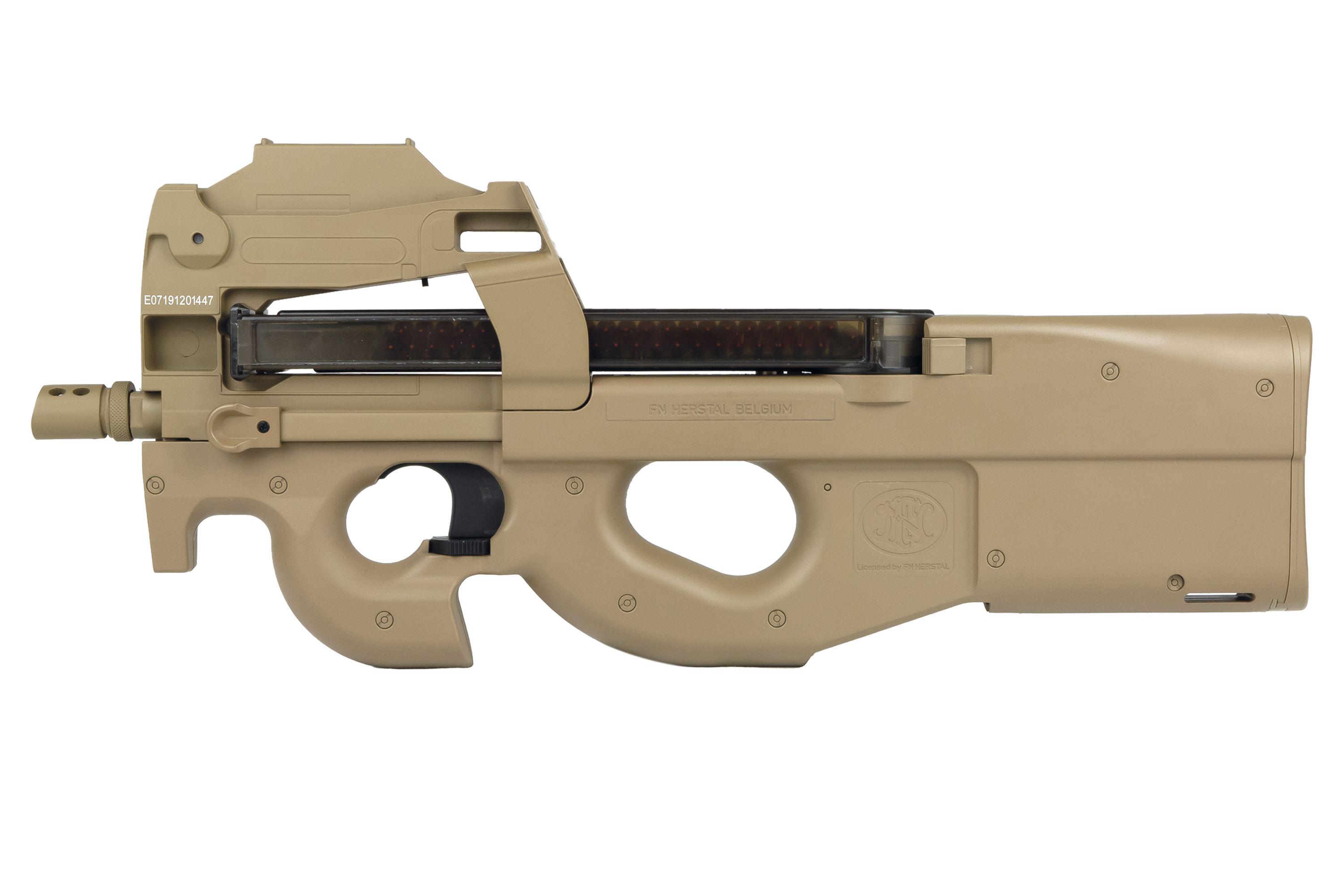 FN Herstal P90 Dark Earth 6mm - Airsoft S-AEG inkl. Red Dot FN Herstal P90 Dark Earth 6mm - Airsoft S-AEG inkl. Red Dot