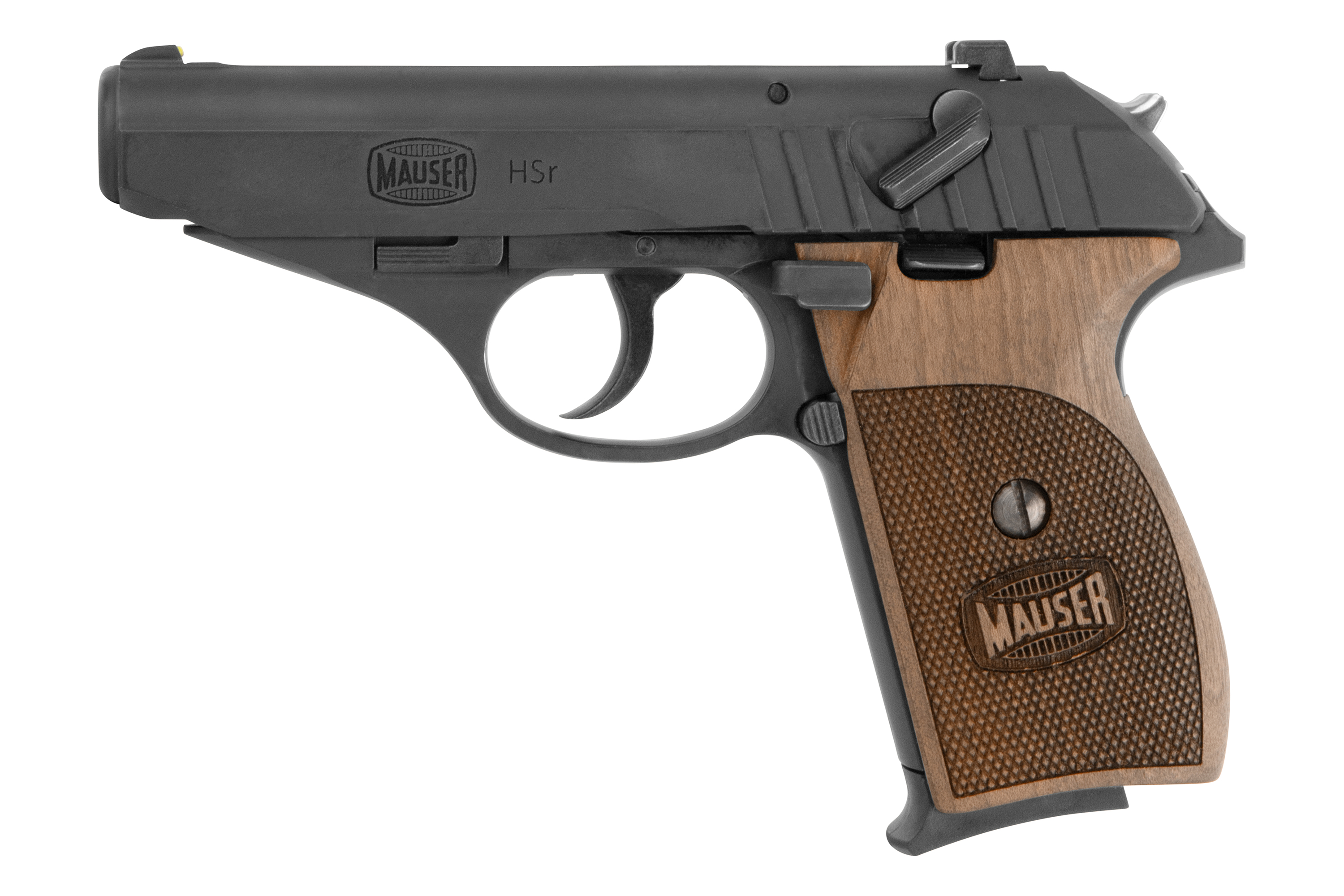Mauser HSr mit Walnuss-Holzgriffschalen .22lr HV - Selbstladepistole Mauser HSr mit Walnuss-Holzgriffschalen .22lr HV - Selbstladepistole