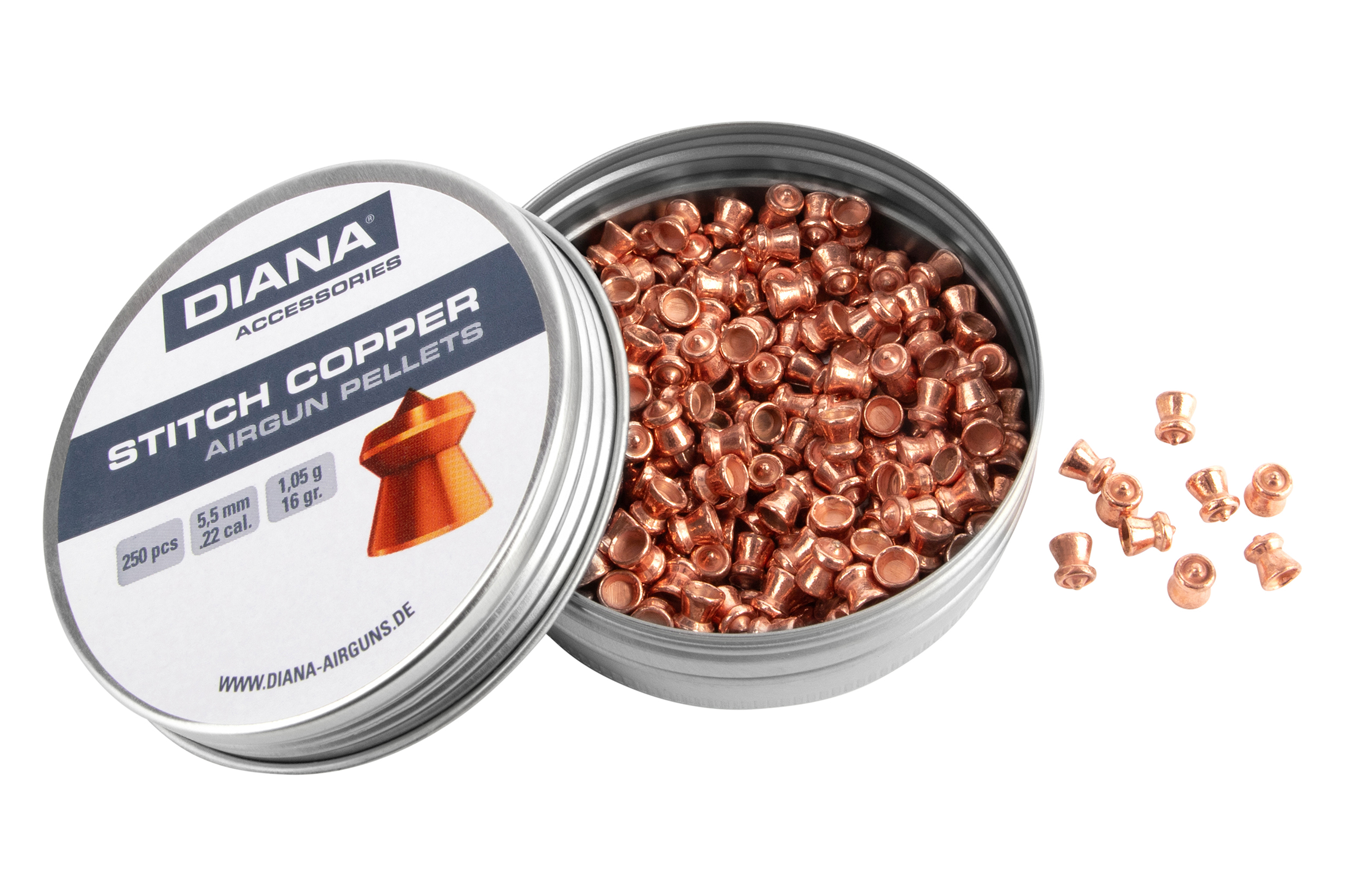 DIANA Spitzkopf Diabolos verkupfert glatt 5,5mm 250 Stück DIANA Spitzkopf Diabolos verkupfert glatt 5,5mm 250 Stück